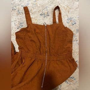Linen jumpsuit. Burnt orange colour